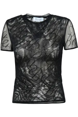 BLUMARINE Black Tulle T-shirt