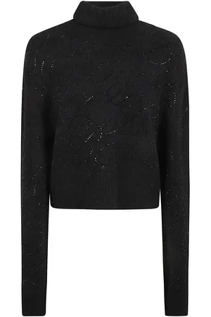 BLUMARINE Roll Neck Embellished Knit Sweater