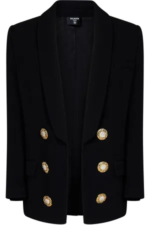 Balmain Wool Crepe Open Jacket