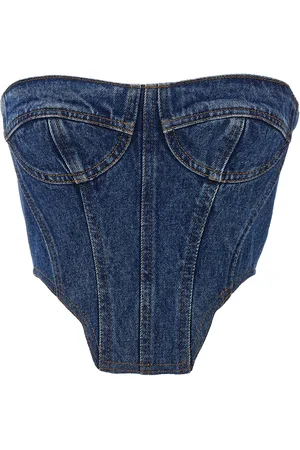 DAVID KOMA Denim Bustier Top