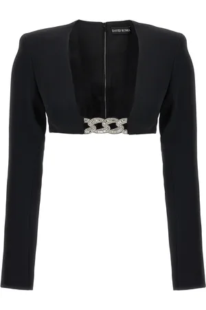 DAVID KOMA Top 3d Crystsal Chain And Square Neck