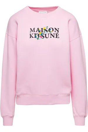 Maison Kitsuné Crewneck Sweatshirt With Front Logo Print In Cotton Woman