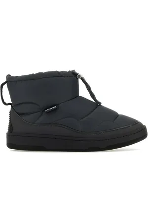Lanvin Graphite Fabric Curb Snow Ankle Boots