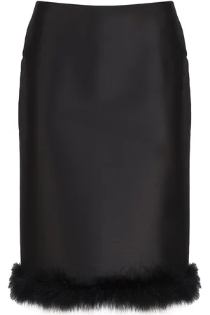 Sportmax Midi Skirt With Feather Bottom