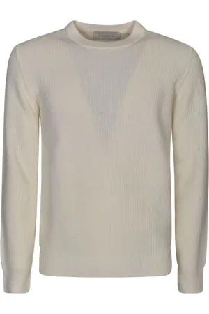 BALLANTYNE Round Neck Plain Ribbed Sweater Sweater