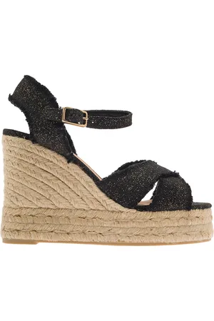 Castaner Beige Wedge Sandals In Canvas Woman