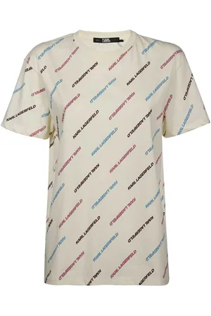 Karl Lagerfeld Cotton T-shirt With All Over Logo