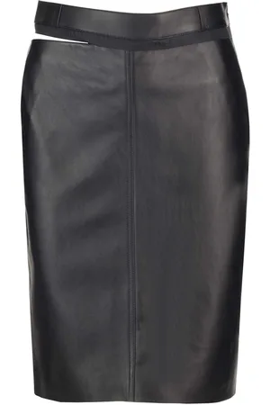 Fendi Leather Midi Skirt