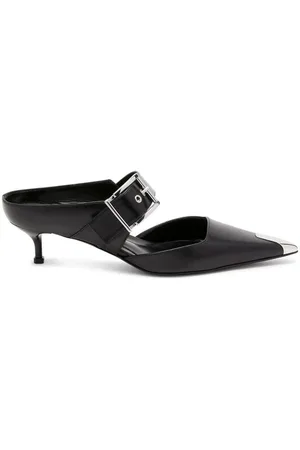 Alexander McQueen Punk Buckle Pointed Toe Mules