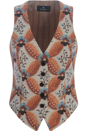 Etro Orange Jacquard Gilet