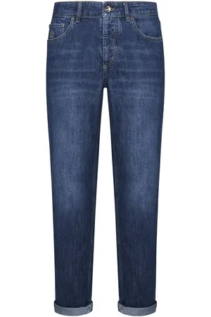 Brunello Cucinelli Logo Embroidery Jeans