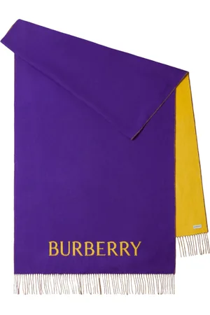 Burberry Logo Embroidered Fringed-edge Scarf