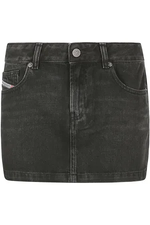 Diesel De-ron Logo Patch Denim Mini Skirt