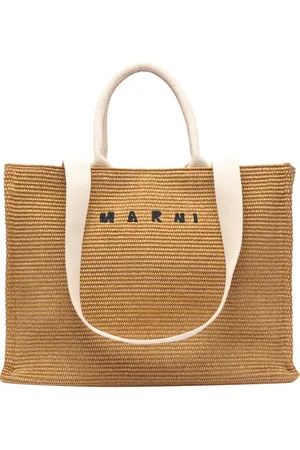 Marni Fabric Rafia Effect Shopping Bag