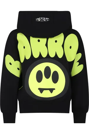 BARROW Black Sweatshirt For Kids With Logo And Iconic Smiley Face