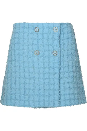 VERSACE Skirt In Light Blue Virgin Wool Blend