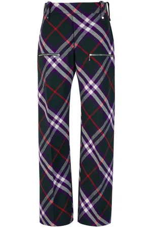 Burberry Plaid-check Straight-leg Trousers