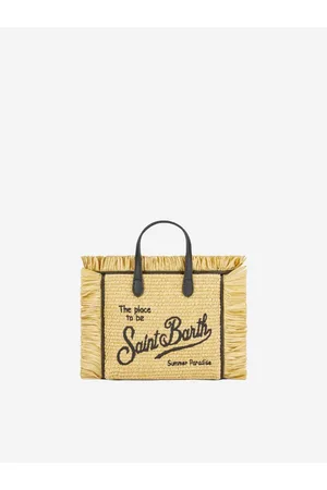 MC2 SAINT BARTH Mini Vanity Straw Bag With Embroidery