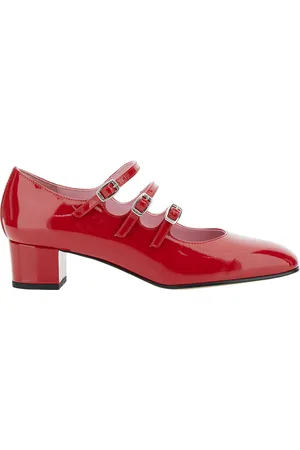 Carel Kina Mary Janes With Straps And Block Heel In Patent Leather Woman