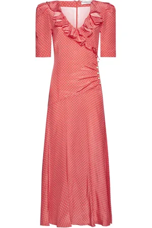 Alessandra Rich V-neck Ruffled Dress