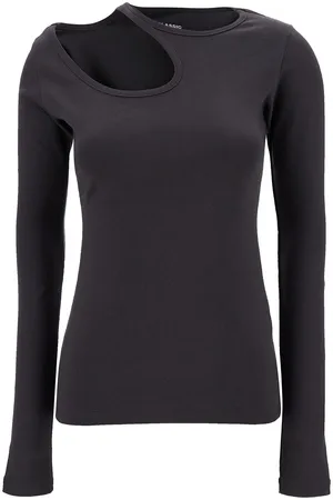 Low Classic Long Sleeve T-shirt With Cut-out In Cotton Blend Woman