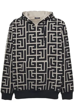 Balmain Monogrammed Hooded Sweatshirt