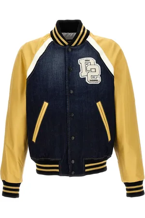 Dsquared2 Varsity Jacket With Logo Patch And Contrasting Sleeves