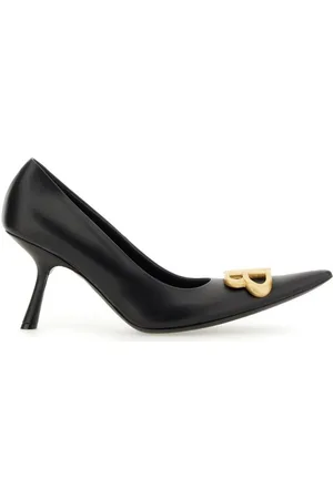 Balenciaga Logo Plaque Pointed-toe Heels