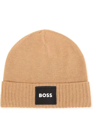 HUGO BOSS Logo Patch Knitted Beanie