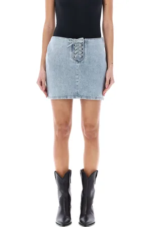 ROTATE Denim Lace-up Miniskirt