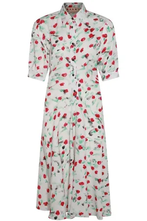 Marni Rose Print Shirt Dress