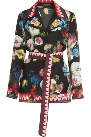 Dolce & Gabbana Floral Printed Belted Shirt