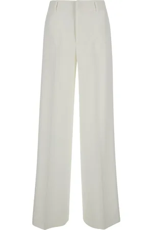 PT Torino Tailored lorenza High Waisted White Trousers In Technical Fabric Woman
