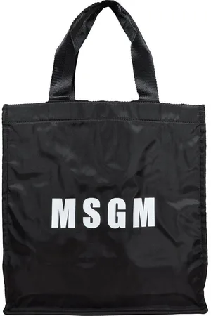 Msgm Logo Printed Top Handle Bag
