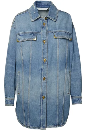 Palm Angels Washed Logo Denim Shirt Jacket