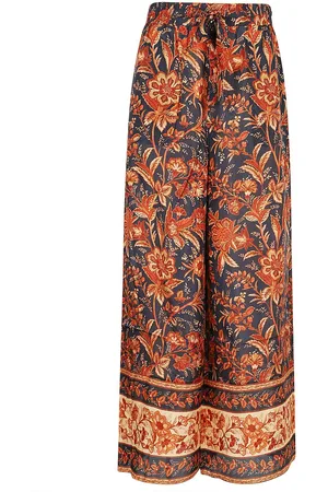 ZIMMERMANN Junie Allover Floral Print Wide-leg Trousers