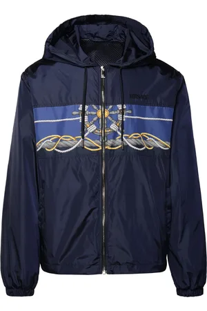 VERSACE Nautical Blue Nylon Windbreaker