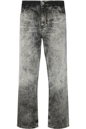 Balmain Gray Cotton Jeans