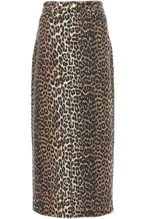 Ganni Animal Print Long Skirt