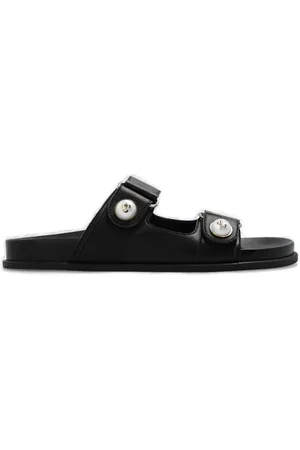 Jimmy Choo Fayence Pearl-embellished Slip-on Sandals
