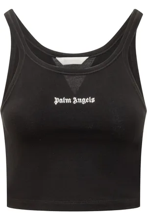 Palm Angels Black Cotton Tank Top