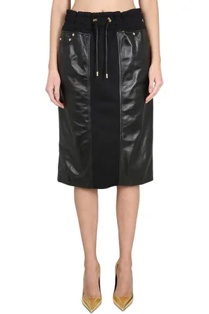 Tom Ford Drawstring Leather Midi Skirt