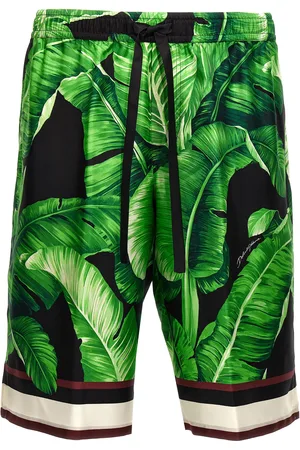 Dolce & Gabbana Bermuda Shorts With All-over Leaf Print