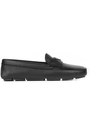 Prada Leather Moccasin With Logo