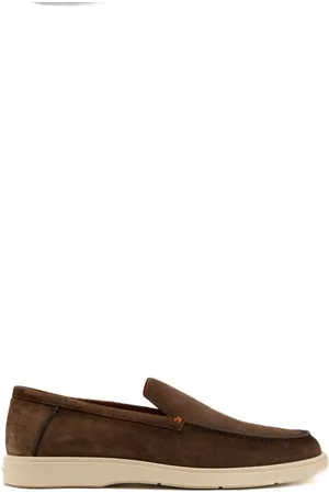 santoni Suede Moccasins