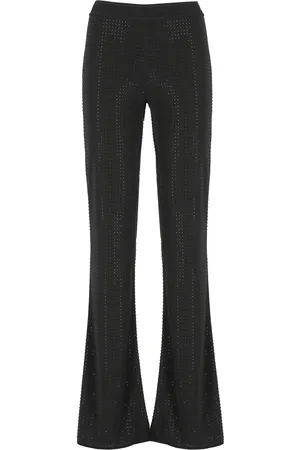 VERSACE Elastic Logo Waist Embellished Trousers