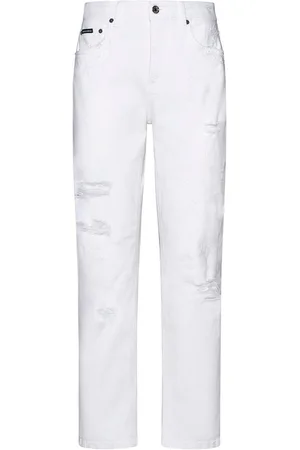 Dolce & Gabbana Logo Plaque Distressed Jeans