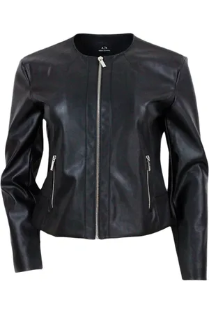 Emporio Armani Slim-fit Eco-leather Jacket With Zip Closure And Side Pockets