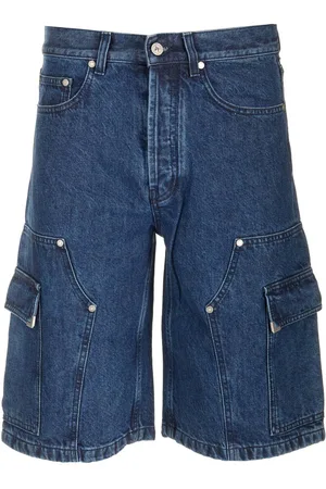 Palm Angels Cargo Bermuda Shorts In Denim