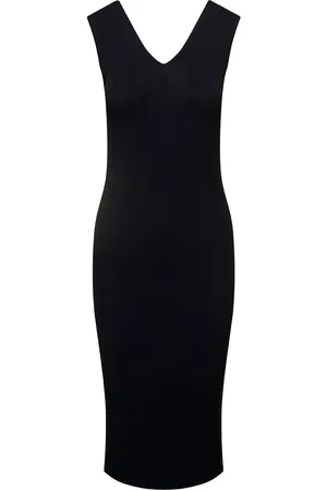 Moncler Mini Sleeveless Knit Dress With Logo Pstch In Viscose Blend Woman